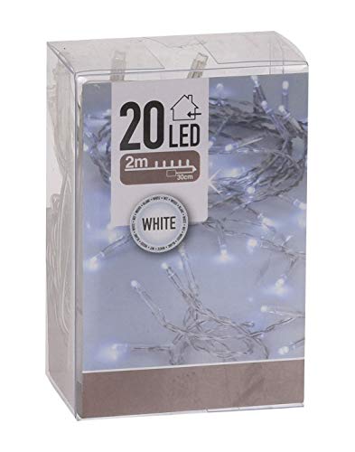 Spetebo LED Lichterkette kalt weiß mit Timer - 2 m Länge mit 20 LED - Weihnachts Beleuchtung für Innen - Indoor Weihnachten Advent Winter Tisch Fenster Deko Batterie betrieben von Spetebo