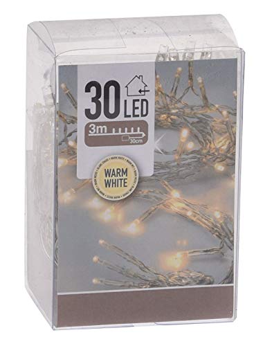 Spetebo LED Lichterkette warm weiß mit Timer - 3 m Länge mit 30 LED - Weihnachts Beleuchtung für Innen - Indoor Weihnachten Advent Winter Tisch Fenster Deko Batterie betrieben von Spetebo