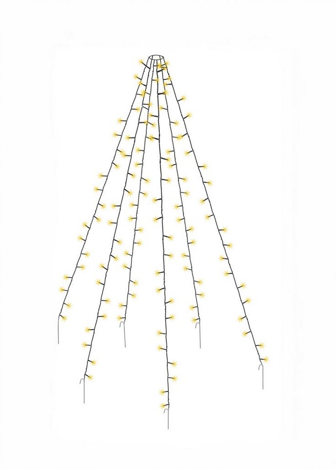 Spetebo LED-Lichternetz LED Fahnenmast Lichterkette 120 LED, 120-flammig, Weihnachtsbaum und Fahnenmast Beleuchtung von Spetebo