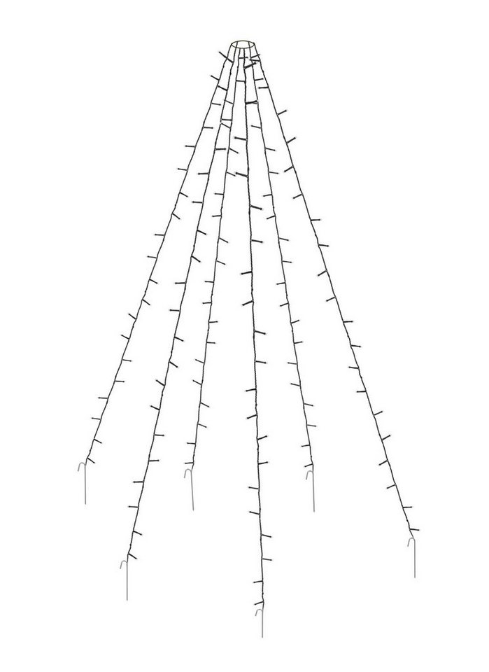Spetebo LED-Lichternetz LED Fahnenmast Lichterkette 192 LED, 192-flammig, Weihnachtsbaum und Fahnenmast Beleuchtung von Spetebo