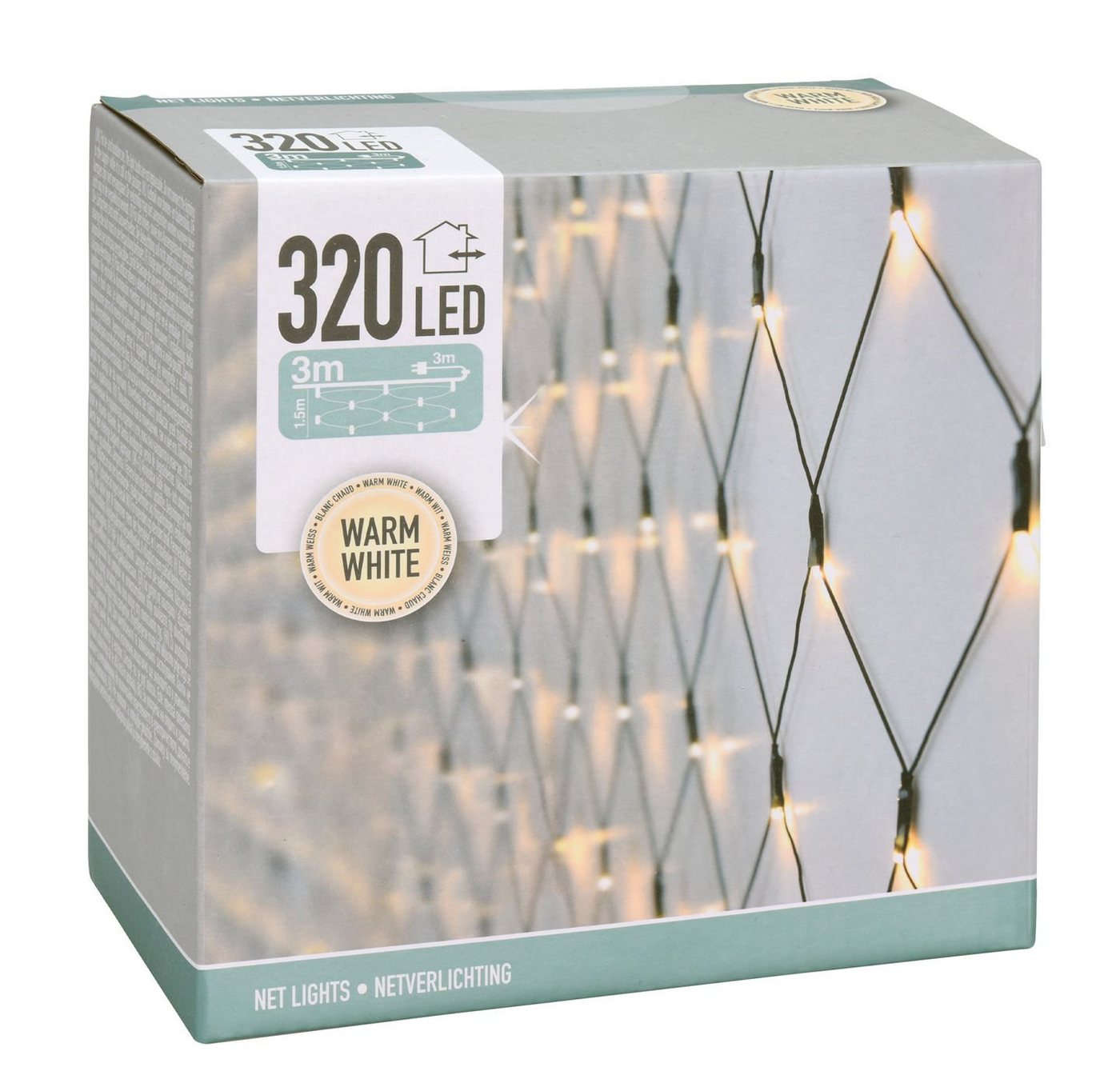 Spetebo LED-Lichternetz LED Lichternetz mit 320 LED warm weiß, 160-flammig, mit Netzstecker - Garten Deko Lichtervorhang von Spetebo