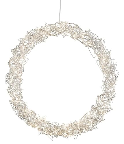 Spetebo LED Metallkranz zum Hängen 30 cm - Silber - Deko Kranz mit 35 LED in warm weiß - Weihnachten Advent Tür Wohnen Dekoration Spetebo LED Metallkranz zum Hängen 30 cm - Silber - Deko Kranz mit 35 LED in warm weiß - Weihnachten Advent Tür Wohnen Dekoration von Spetebo