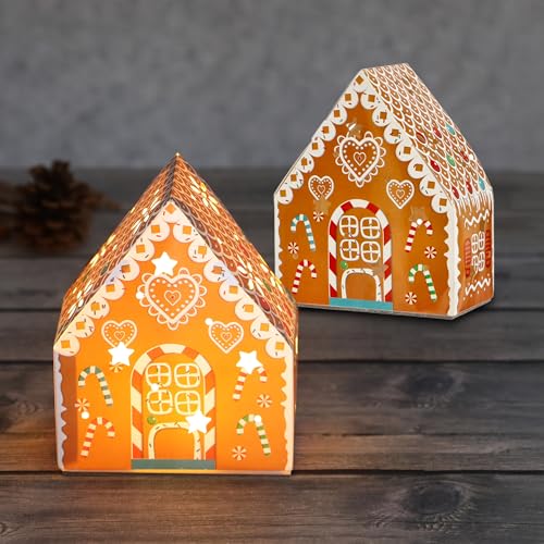 Spetebo LED Papier Lebkuchenhaus Aufsteller 15 x 12 cm - 2er Set - Weihnachten Tischdeko warm weiß beleuchtet - Advent Winter Tisch Fenster Deko Beleuchtung Stimmungslicht Spetebo LED Papier Lebkuchenhaus Aufsteller 15 x 12 cm - 2er Set - Weihnachten Tischdeko warm weiß beleuchtet - Advent Winter Tisch Fenster Deko Beleuchtung Stimmungslicht von Spetebo