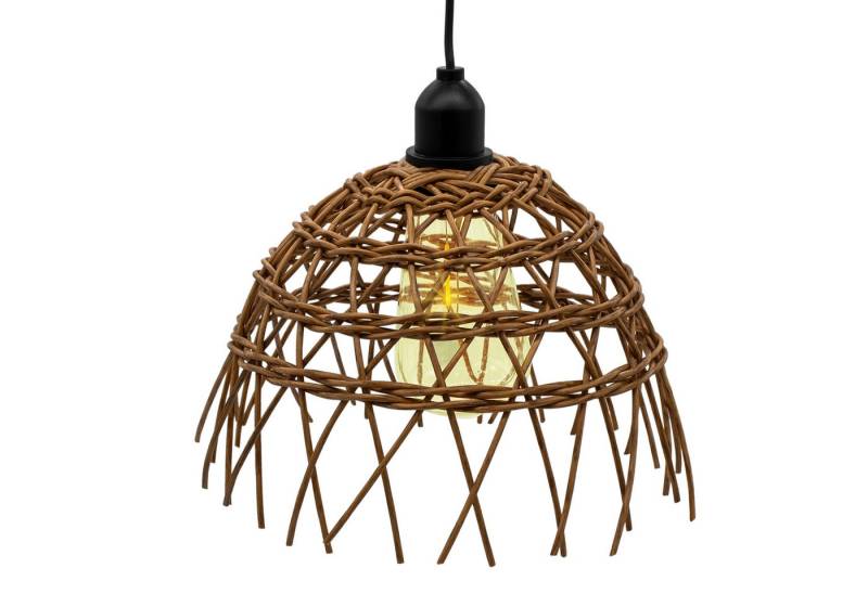 Spetebo LED Pendelleuchte in Weide Optik warm weiß - 23 cm -, mit Timer, LED fest integriert, warm weiß, Batteriefach in der Aufhängung versteckt von Spetebo