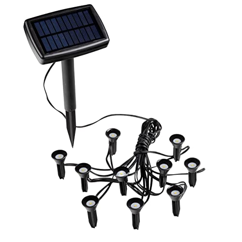 Spetebo LED Solar Pflanzenstrahler klein - 10er Set - Mini Solarleuchten mit Erdspieß - Garten Balkon Terrasse Deko Beleuchtung Blumen Strahler warm weiß von Spetebo