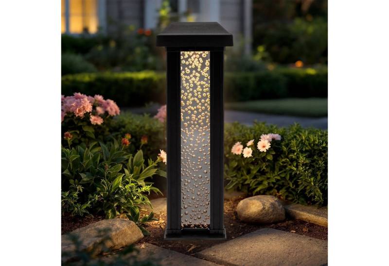 Spetebo LED Solarleuchte Gartenstecker im Sprudelsäule Design - 30 cm, Solar betrieben, LED fest integriert, warm weiß, stimmungsvolles Lichtspiel von Spetebo