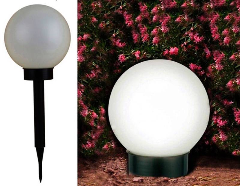 Spetebo LED Solarleuchte LED Solar Kugel - 15 cm, Helligkeitssensor, LED fest verbaut, warm weiß, Garten Deko Leuchte mit Erdspieß von Spetebo
