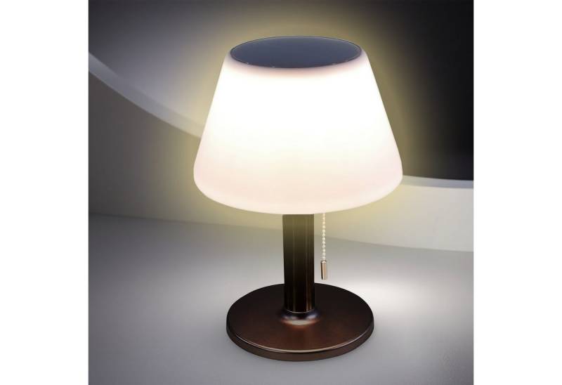 Spetebo LED Solarleuchte Solar Tischlampe warmweiß 27 cm - LED Gartenleuchte, Solar betrieben, LED fest integriert, warm weiß, 3 Helligkeitsstufen von Spetebo