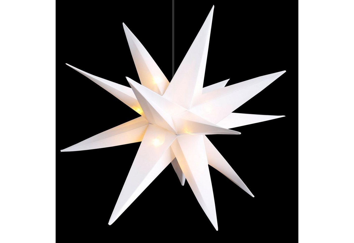 Spetebo LED Stern 3D LED Stern mit 15 LED in warm weiß - 25 cm, Timer, LED fest integriert, warm weiß, Stern mit Timer Indoor / Outdoor - Fensterdeko Weihnachtsdeko Balkon von Spetebo