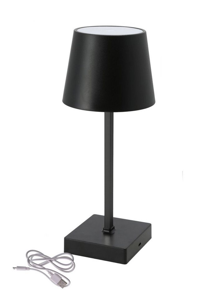 Spetebo LED Tischleuchte LED Touch Leuchte - schwarz / Akku, Design Kunststoff Tischleuchte 26 x 10 cm von Spetebo