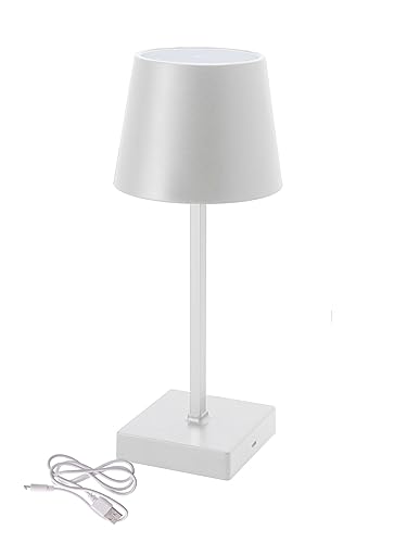 Spetebo LED Tischleuchte warm weiß wiederaufladbarer Akku - weiß - Touch Leuchte Nachttischlampe Schreibtischlampe Deko Lampe von Spetebo