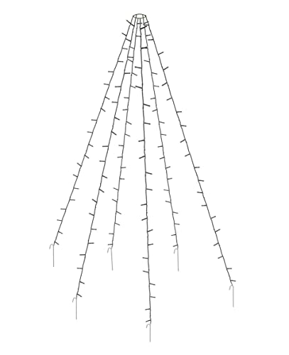Spetebo Lichterkette für Fahnenmast und Weihnachtsbaum - 800 cm Länge - mit 400 LED in warm weiß - Garten Beleuchtung Fahnenstange Baum Überwurf für Außen inklusive Heringe von Spetebo