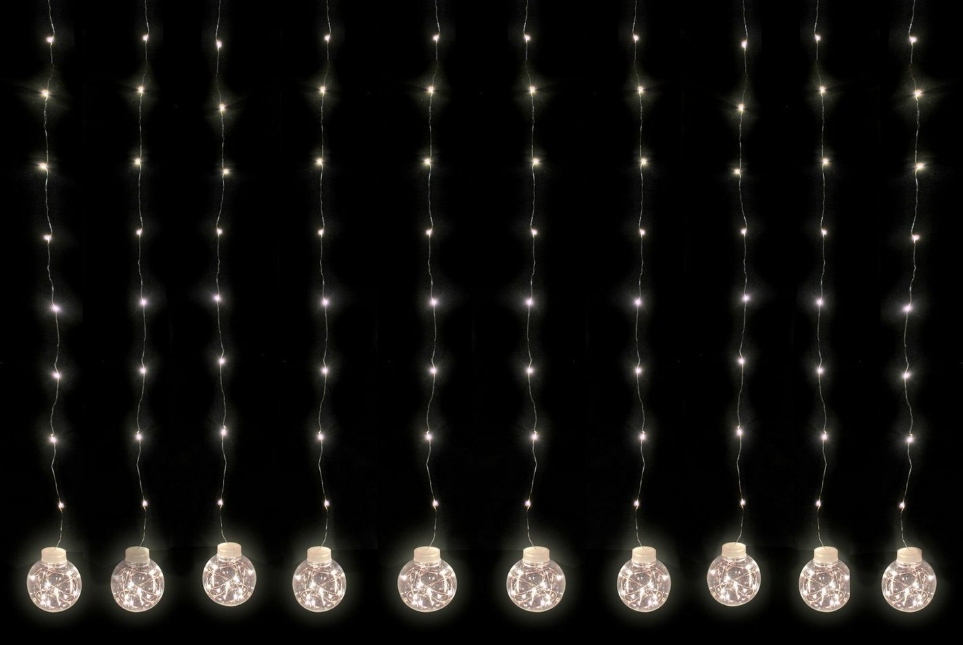 Spetebo Lichtervorhang LED Kugel Lichterkette für Fenster & Decke - 300cm, 300-flammig, warmweiß - ca. 300x90 cm von Spetebo