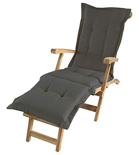 Spetebo Liegenauflage in braun/anthrazit - ca. 180 x 58 x 5 cm - Auflage für Deckchair, Liegestuhl usw. von Spetebo