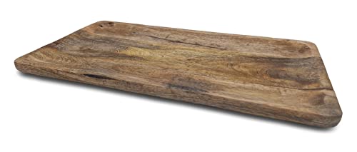 Spetebo Mango Servierplatte lebensmittelecht - 46 x 25 cm - Servier Tablett aus Holz - Deko Käse Wurst Platte Brett massiv Kerzentablett von Spetebo
