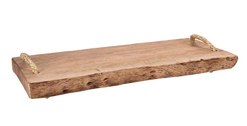 Spetebo Massivholz Servierplatte 50x20 cm mit 2 Tragegriffen - Holz Servierbrett Serviertablett von Spetebo