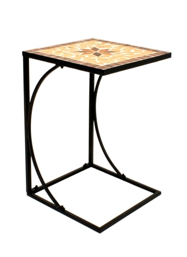 Spetebo Metall Beistelltisch mit Mosaik Platte - Deko Garten Tisch Balkon Terrasse von Spetebo
