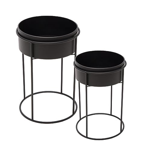 Spetebo Metall Blumentopf Ständer 2er Set schwarz für Innen - 28 und 22 cm - Pflanzsäule mit Übertopf - Blumenhocker Blumentreppe Pflanzenständer Topf Halter Spetebo Metall Blumentopf Ständer 2er Set schwarz für Innen - 28 und 22 cm - Pflanzsäule mit Übertopf - Blumenhocker Blumentreppe Pflanzenständer Topf Halter von Spetebo