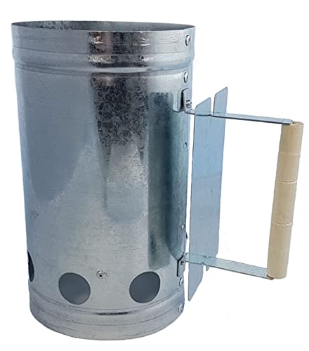 Spetebo Metall Grillkohleanzünder mit Griff und Hitzeschild - Kohle Anzünder Kohlestarter aus Metall von Spetebo