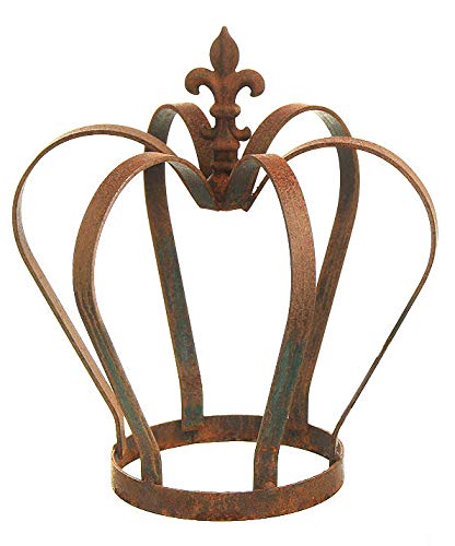 Spetebo Metall Krone - 29 x 21 cm - Dekor Natur Rost Gartenkrone Deko Krone Gartendekoration Teelichthalter von Spetebo