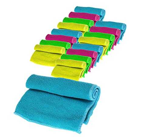 Spetebo Microfaser Tuch 30 x 30 cm wiederverwendbar - 24 Stück - Multipack Bunte Allzwecktücher - Mehrpack Putztuch Reinigungstuch Allzwecktuch Mikrofaser Lappen fusselfrei von Spetebo