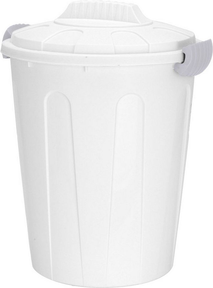Spetebo Mülleimer Universal Kunststoff Maxitonne 23 Liter - weiß, Allzweck Tonne mit feststellbarem Deckel von Spetebo