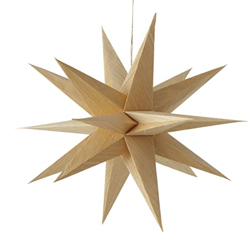 Spetebo Papier Weihnachtsstern in Holz Optik - 40 cm - 3D Adventstern zum Hängen - Falt Stern Weihnachten Advent Winter Fenster Deko Hänger Spetebo Papier Weihnachtsstern in Holz Optik - 40 cm - 3D Adventstern zum Hängen - Falt Stern Weihnachten Advent Winter Fenster Deko Hänger von Spetebo