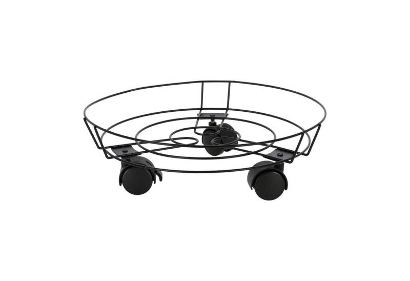 Spetebo Pflanzenroller Metall Pflanzentrolley schwarz rund - 32 cm, (Stück, 1-St., Rolluntersetzer), Blumentopf Untersetzer mit 3 Rollen von Spetebo