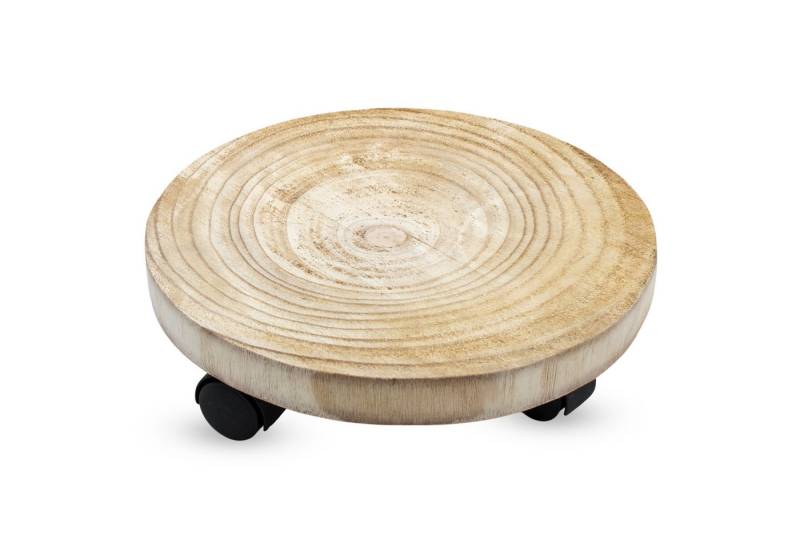 Spetebo Pflanzenroller Pflanzentrolley aus Baumscheibe massiv - 30 cm - rund mit 4 Rollen, (Anzahl, 1-St., 1), 120 kg belastbar, 4 Leichtlauf-Lenkrollen von Spetebo