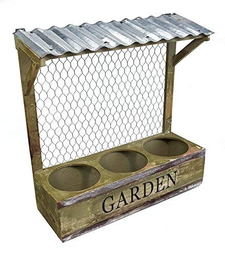 Spetebo Pflanzkasten Garden - Deko Kräuterbeet mit Dach - Holz Blumenkasten Pflanzschale von Spetebo