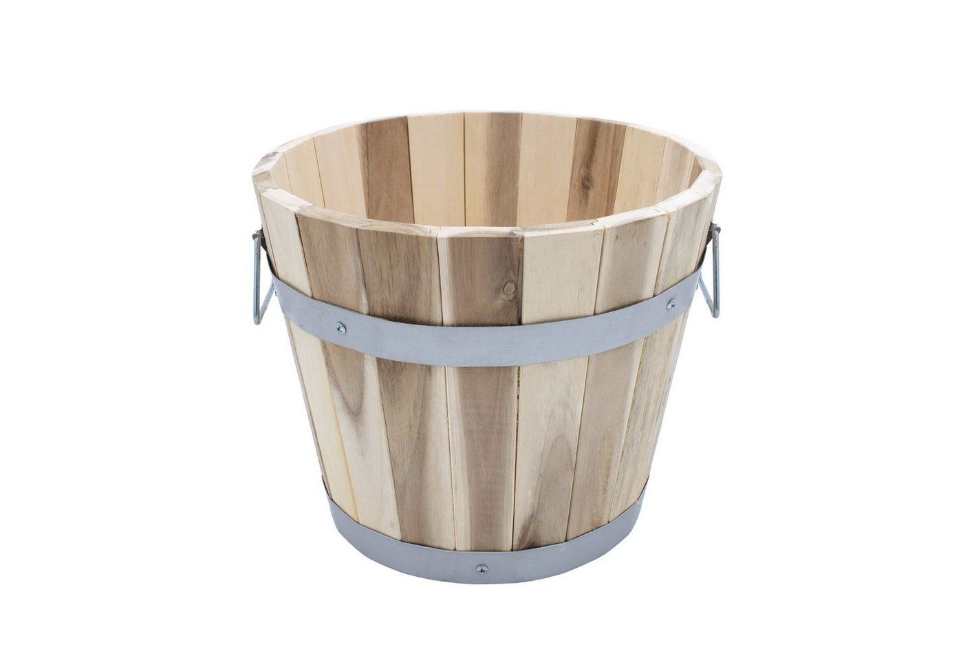 Spetebo Pflanzkübel Holz Pflanzeimer mit Griffen - 28 x 23 cm (Packung, 1 St., 1 tlg), Garten Deko Blumentopf von Spetebo