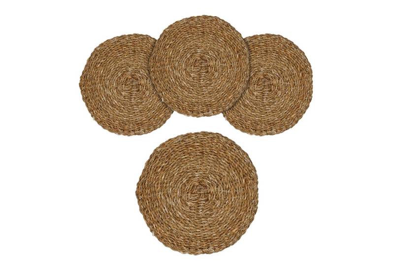 Spetebo Platzset Platzdecken aus Seegras oder Wasserhyazinthe 38 cm, (Set, 1-St., Tischmatten aus Naturfaser), Tischuntersetzer rund für den Esstisch von Spetebo