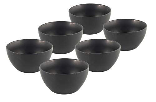 Spetebo Porzellan Müslischale 14x7,5 cm - schwarz / 6er Set - schwarze Müslischüssel Dessertschale Obstschale Salatschüssel Schale matt Schüssel 600 ml von Spetebo
