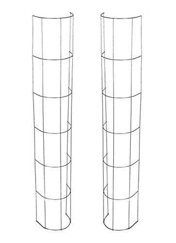 Rankgitter aus Metall für Fallrohre 120 cm - 2 Stück - halbrundes Gitter Pflanzengitter von Spetebo