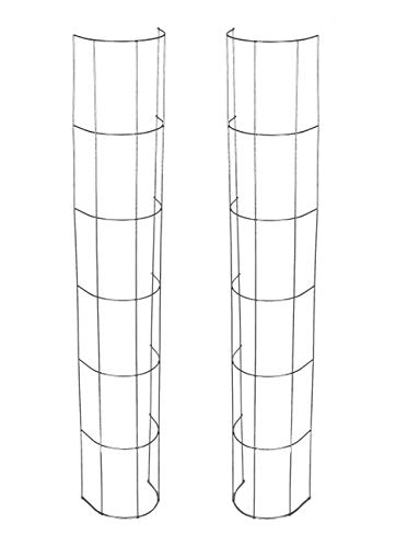 Spetebo Rankgitter aus Metall für Fallrohre 120 cm - 2 Stück - halbrundes Gitter Pflanzengitter von Spetebo