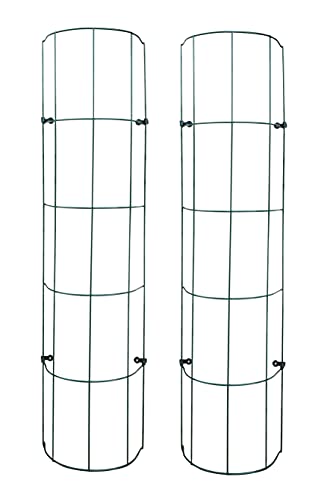Rankgitter in grün aus Metall für Fallrohre - 200 cm - halbrundes Gitter Pflanzengitter Regenrohr von Spetebo