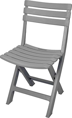 Spetebo Kunststoff Klappstuhl 80 x 45 cm - hellgrau - Garten und Balkon Bistrostuhl klappbar - Gartenstuhl Campingstuhl Outdoor Faltstuhl für Garten Balkon Terrasse von Spetebo