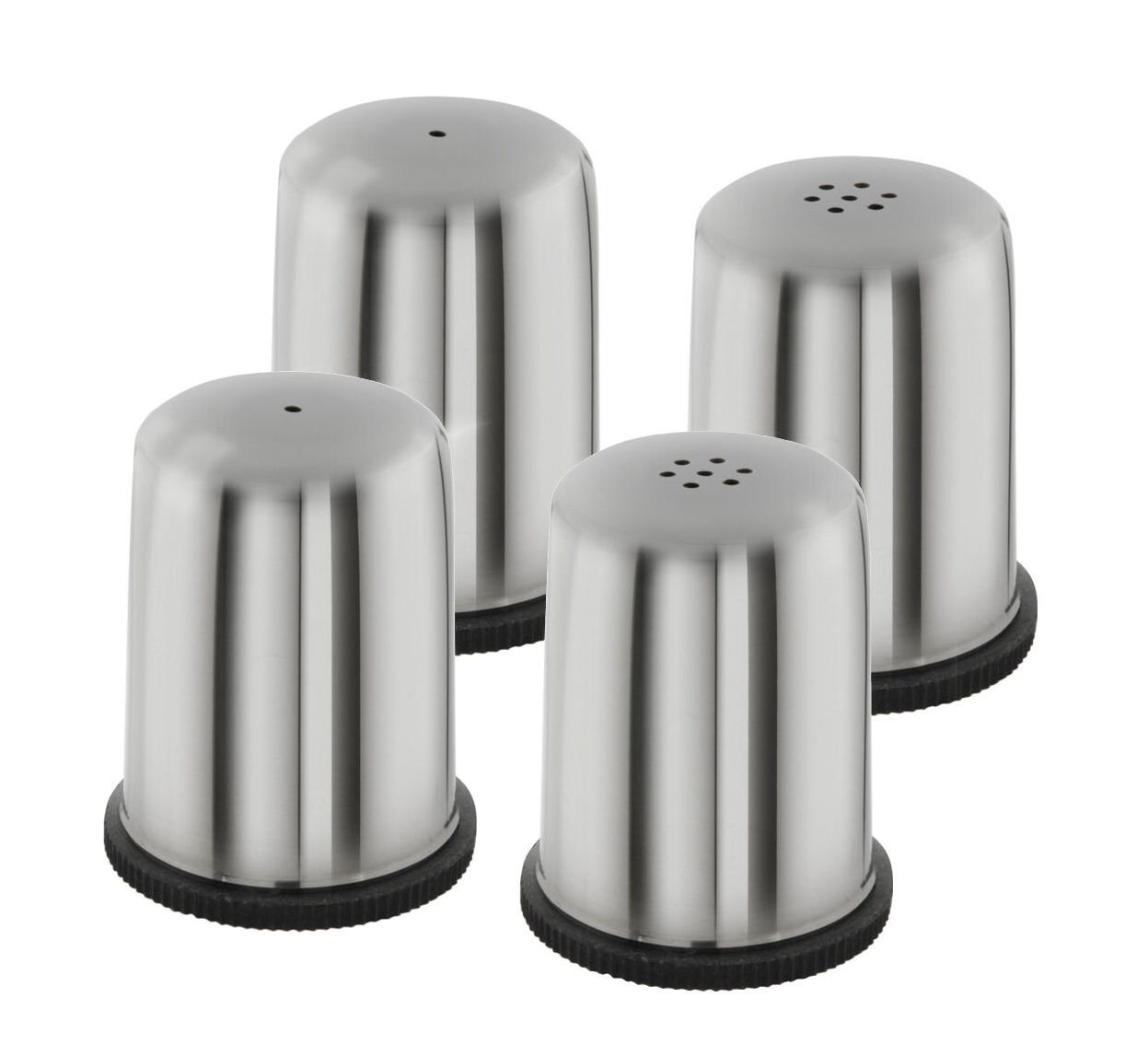 Spetebo Salz- / Pfefferstreuer Edelstahl Salz und Pfeffer Streuer - 2x 2er Set, (Packung, 4-tlg), kleine Gewürz Streuer für den Tisch von Spetebo