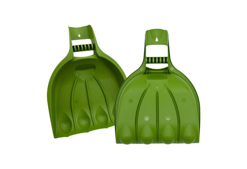 Spetebo Schaufel XL Laubkralle aus Kunststoff grün - 2er Set, (Anzahl, 1 St., Stück), bequemer Griffsteg von Spetebo