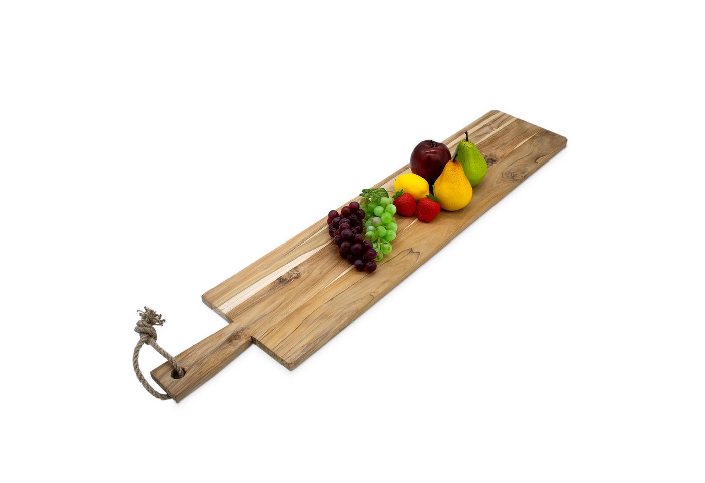 Spetebo Servierplatte XXL Teak Servierbrett, Holz, (Anzahl, 1-tlg., lebensmittelechte Servierplatte), mit Griff von Spetebo