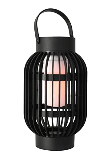 Spetebo Solar Windlicht 2in1 zum Stellen oder Hängen - 22 x 13 cm - LED Gartenleuchte mit Aufhängung und Erdspieß - Garten Fackel Laterne Stecker mit Flammen Effekt warm weiß von Spetebo