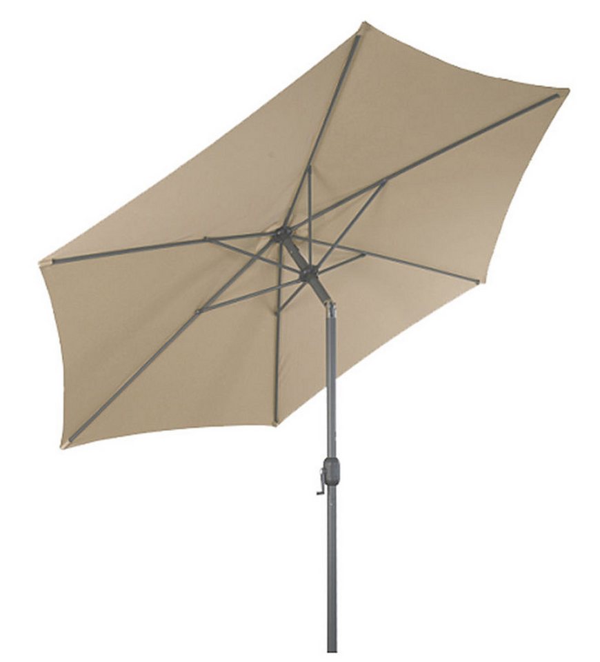 Spetebo Sonnenschirm Alu Sonnenschirm 250 cm Knickgelenk + Kurbel - beige, Packung, 1tlg., verstellbarer Neigungswinkel durch Knickgelenk von Spetebo