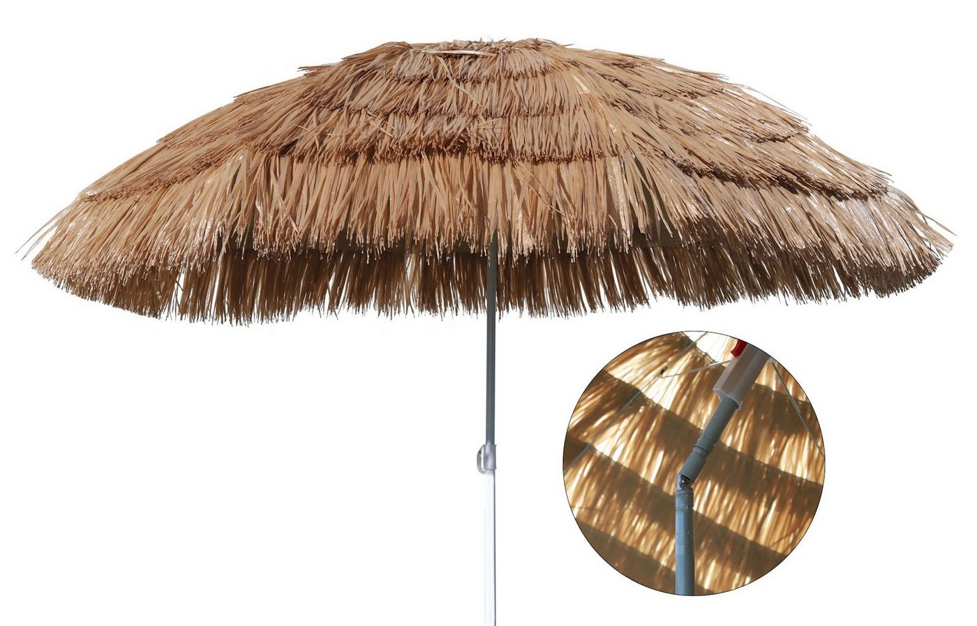 Spetebo Sonnenschirm Hawaii Sonnenschirm Ø 165 cm - braun von Spetebo