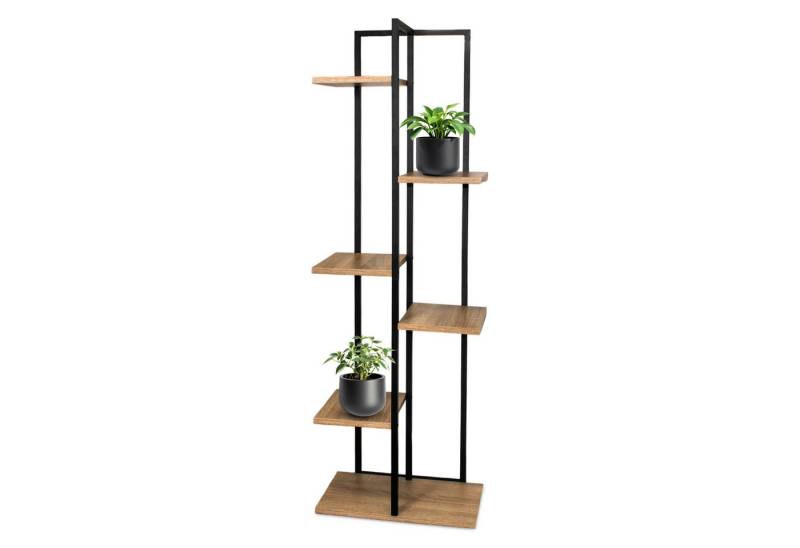Spetebo Standregal Metall Blumentreppe mit 5 Ablagen - 126 x 40 cm, Anzahl 1-tlg., Vielseitig einsetzbar von Spetebo