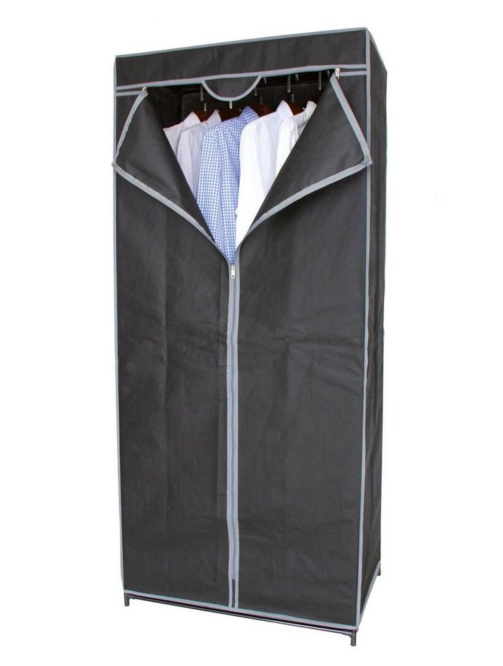 Spetebo Stoffschrank Stoff Kleiderschrank dunkelgrau - 160 x 70 cm von Spetebo