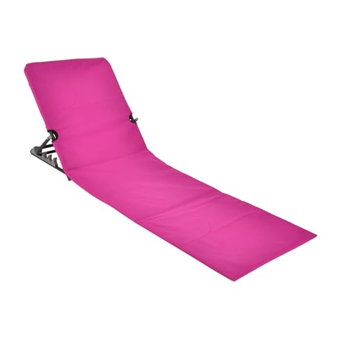 Spetebo Strandmatte klappbar mit Verstellbarer Rückenlehne - pink - Liegematte faltbar mit Tragegurt - Sonnenliege Gartenliege Sonnenmatte Liegematte für Garten Camping Picknick Reise Urlaub von Spetebo