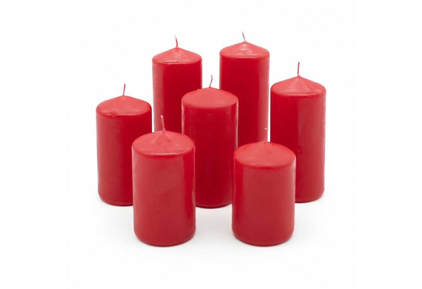 Spetebo Stumpenkerze Echtwachs Stumpenkerzen 7er Set (Set, 7-tlg., 1), Brenndauer in Stunden ca. 27 - 45 Stunden (je nach Größe) von Spetebo