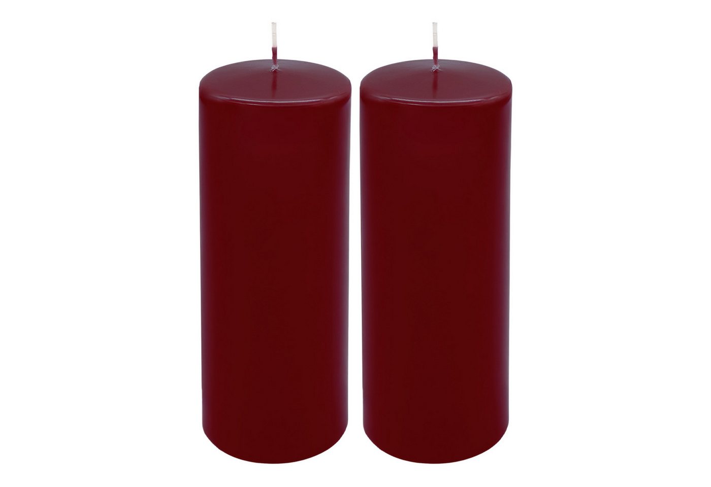 Spetebo Stumpenkerze Laternen Kerze 21 x 7 cm bordeaux unparfümiert (Set, 2-tlg., 1 Stück), XL Stumpenkerze mit 80 Stunden Brenndauer von Spetebo