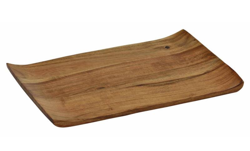 Spetebo Tablett Akazien Servierbrett mit geschwungenen Rändern, Akazienholz, (Packung, 1-tlg., 1 x Tablett), Holz Deko Kerzentablett von Spetebo