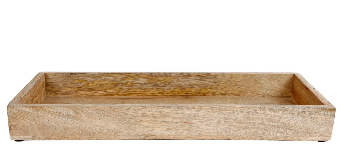 Spetebo Tablett Mango Holz Kerzen Tablett eckig - 39 x 14 cm, Mangoholz, (Packung, 1-tlg., Mangoholz -Tablett), Echtholz, Deko, Ostern, Weihnachten, Tischdeko von Spetebo